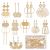 DIY-Set - Ohrstecker - Material-Mix - goldfarben - Anhänger- & Perlen-Mix