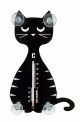 Thermometer mit Saugnäpfen - Form: Katze - schwarz