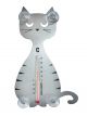 Thermometer mit Saugnäpfen - Form: Katze - silberfarben