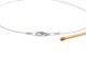 Edelstahl-Collier 1-reihig - 0,5mm Draht - Karabiner - silberfarben-42 cm