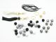 DIY-Schlüsselanhänger-Set - Silikon-Kugeln mit Leder-Quasten - schwarz-weiß-grau