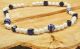 Perlenketten weiß-blau - polierter weißer Achat mit Meer-blauen Glasperlen